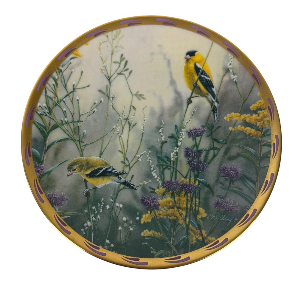 Lenox Golden Splendor Catherine McClung Nature's Collage Goldfinch Plate 1992